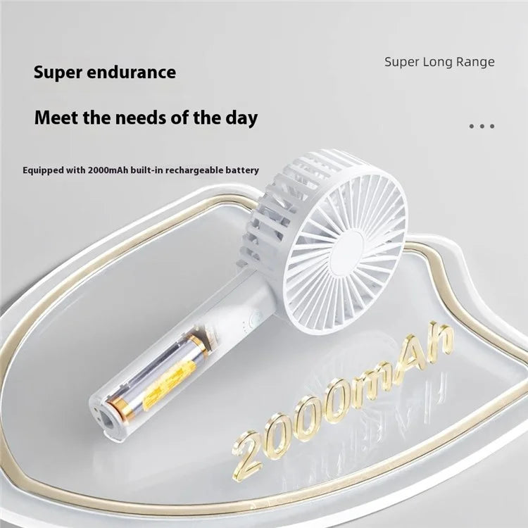 F69 Summer Cooling Fan 4 Speed Adjustable Automatic Rotation Portable Desktop Fan with Base