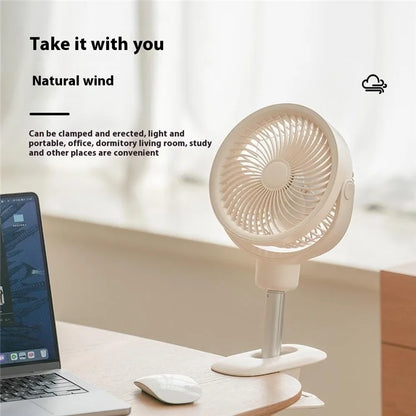 RD12 Clip On Desk Fan Rechargeable Telescopic Floor Fan Rotation Design Summer Cooler