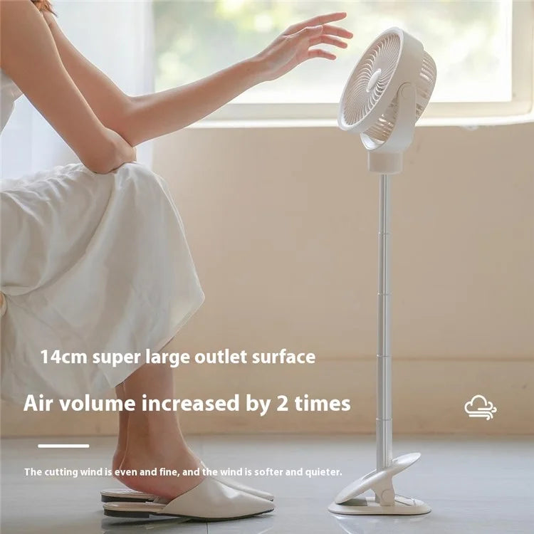 RD12 Clip On Desk Fan Rechargeable Telescopic Floor Fan Rotation Design Summer Cooler