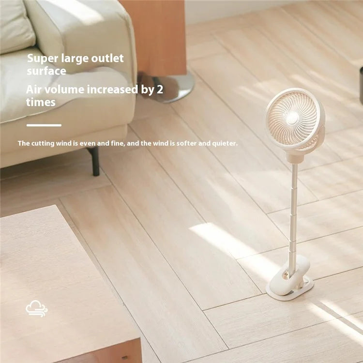 RD12 Clip On Desk Fan Rechargeable Telescopic Floor Fan Rotation Design Summer Cooler