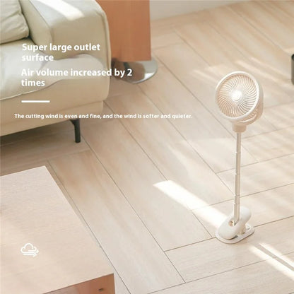 RD12 Clip On Desk Fan Rechargeable Telescopic Floor Fan Rotation Design Summer Cooler
