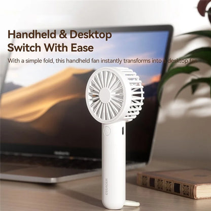 ESSAGER Handheld Desktop Dual Use Fan 3 Speeds Adjustable Portable Cooling Fan
