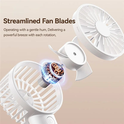 ESSAGER Handheld Desktop Dual Use Fan 3 Speeds Adjustable Portable Cooling Fan