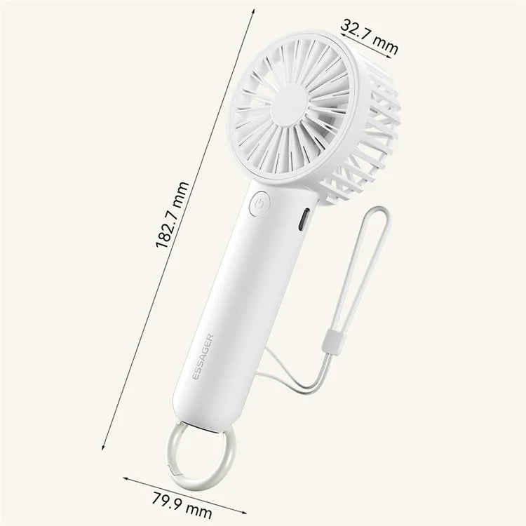 ESSAGER Handheld Desktop Dual Use Fan 3 Speeds Adjustable Portable Cooling Fan