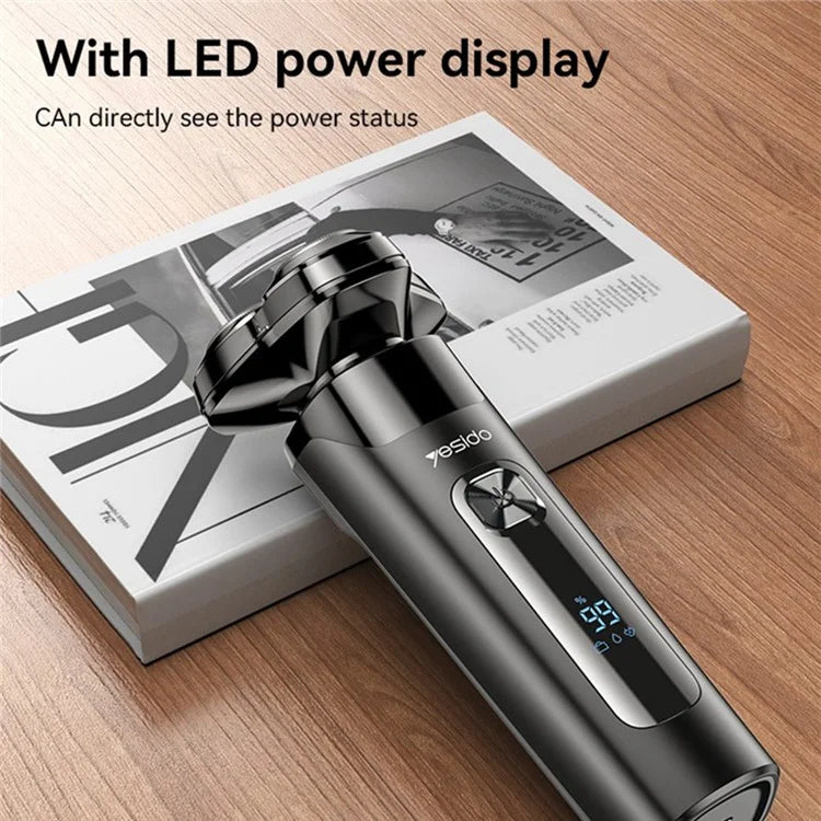 YESIDO MG05 Waterproof Electric Shaver Razor with 3 Floating Cutter Heads