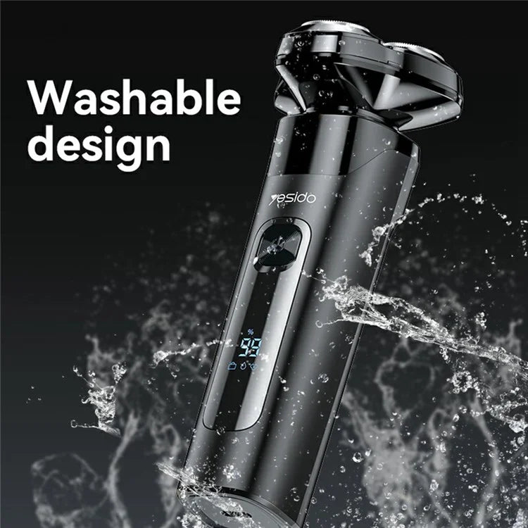 YESIDO MG05 Waterproof Electric Shaver Razor with 3 Floating Cutter Heads