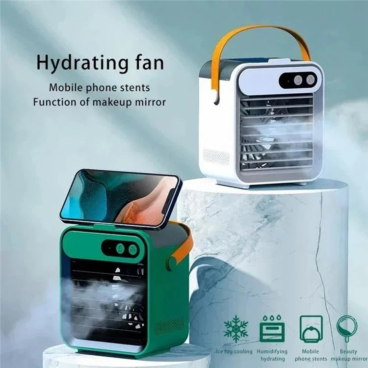 F80 Mini Desktop Air Conditioning Cooling Fan Summer USB Rechargeable Mist Diffuser Air Cooler