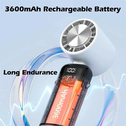 S3213 Folding Digital Display Mini Fan Quiet Portable Neck-Mounted Cooling Fan