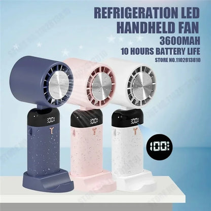 S3213 Folding Digital Display Mini Fan Quiet Portable Neck-Mounted Cooling Fan