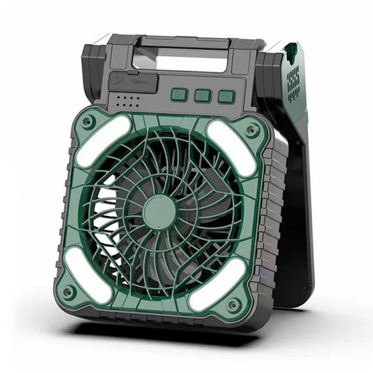 x99 Solar USB Fan 5200mAh Power Bank Phone Charger with Light for Home Outdoor Camping