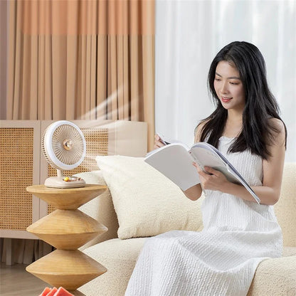 ICARER FAMILY Night Light Cartoon Animal Desktop Shaking Head Fan (USB Plug Type)