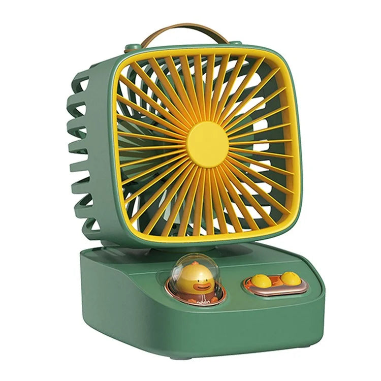 ICARER FAMILY Mini Desktop Fan Cartoon Animal  Decor Summer Shake Head Cooling Fan
