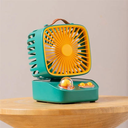 ICARER FAMILY Mini Desktop Fan Cartoon Animal  Decor Summer Shake Head Cooling Fan