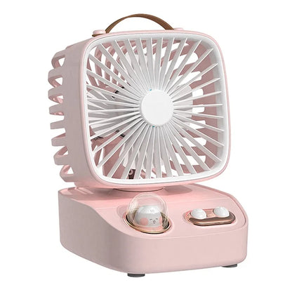 ICARER FAMILY Mini Desktop Fan Cartoon Animal  Decor Summer Shake Head Cooling Fan