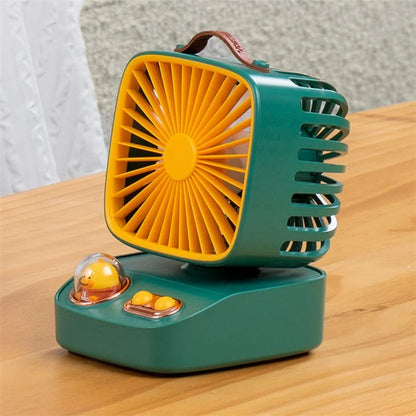 ICARER FAMILY Mini Desktop Fan Cartoon Animal  Decor Summer Shake Head Cooling Fan