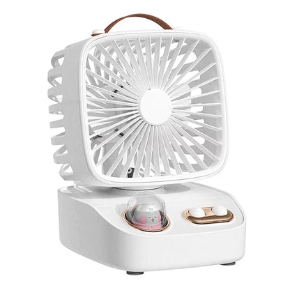 ICARER FAMILY Mini Desktop Fan Cartoon Animal  Decor Summer Shake Head Cooling Fan