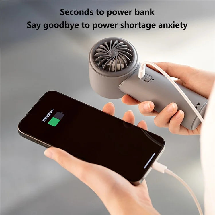 Y26 Rechargeable Summer Cooling Fan 100 Wind Speeds Digital Display Turbine Handheld Fan