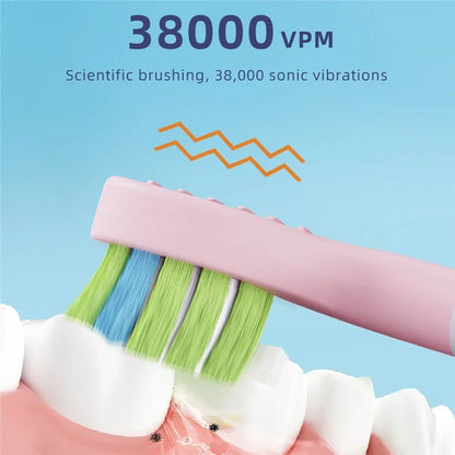 K5 Children Sonic Electric Toothbrush with 4 Replacement Brush Heads and 3 Modes