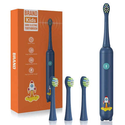 K5 Children Sonic Electric Toothbrush with 4 Replacement Brush Heads and 3 Modes
