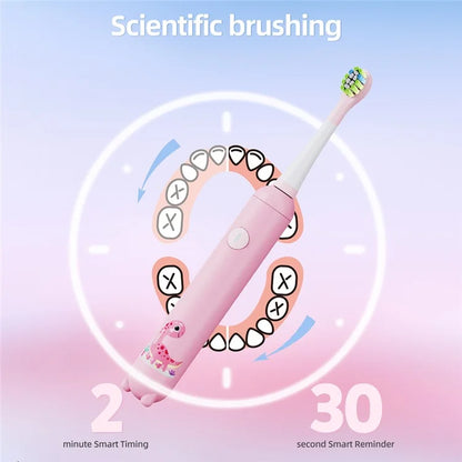 K5 Children Sonic Electric Toothbrush with 4 Replacement Brush Heads and 3 Modes