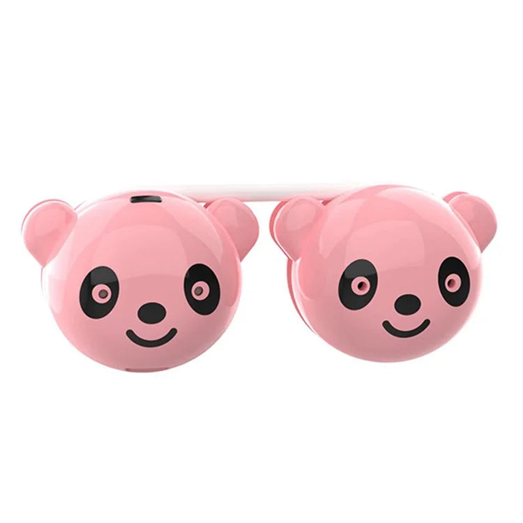 C16 Foldable Rechargeable Hanging Neck Fan Cute Panda Student Kids Fan Cooler+White Neckband