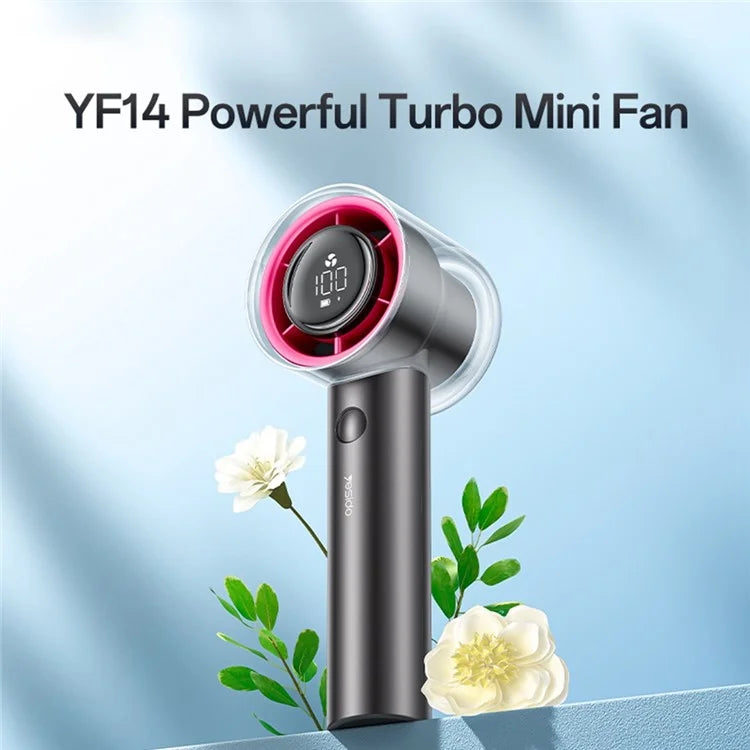 YESIDO YF14 5 Speeds Adjustable 14000 RPM Turbo Fan Mini Hair Dryer with LED Display