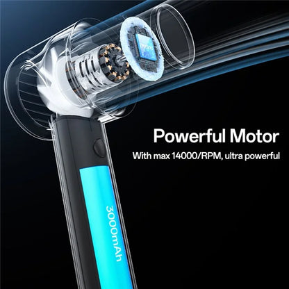 YESIDO YF14 5 Speeds Adjustable 14000 RPM Turbo Fan Mini Hair Dryer with LED Display