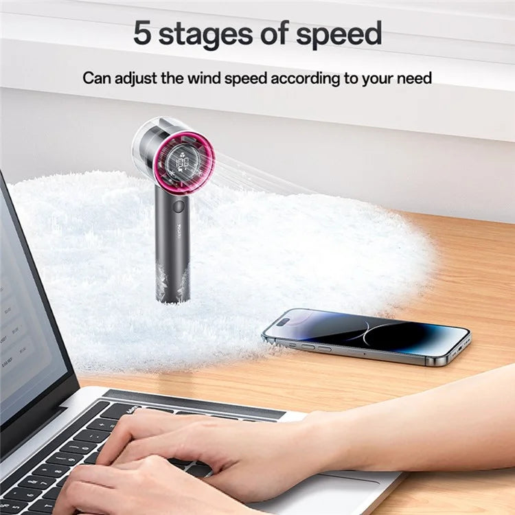 YESIDO YF14 5 Speeds Adjustable 14000 RPM Turbo Fan Mini Hair Dryer with LED Display