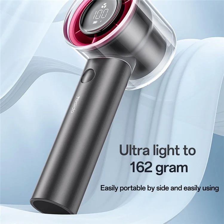 YESIDO YF14 5 Speeds Adjustable 14000 RPM Turbo Fan Mini Hair Dryer with LED Display