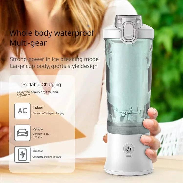 A9 Portable Blender Multi-functional Battery-Powered 600ml Mini Blender Juicer Cup (No FDA, BPA-Free)