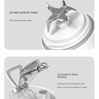 A9 Portable Blender Multi-functional Battery-Powered 600ml Mini Blender Juicer Cup (No FDA, BPA-Free)
