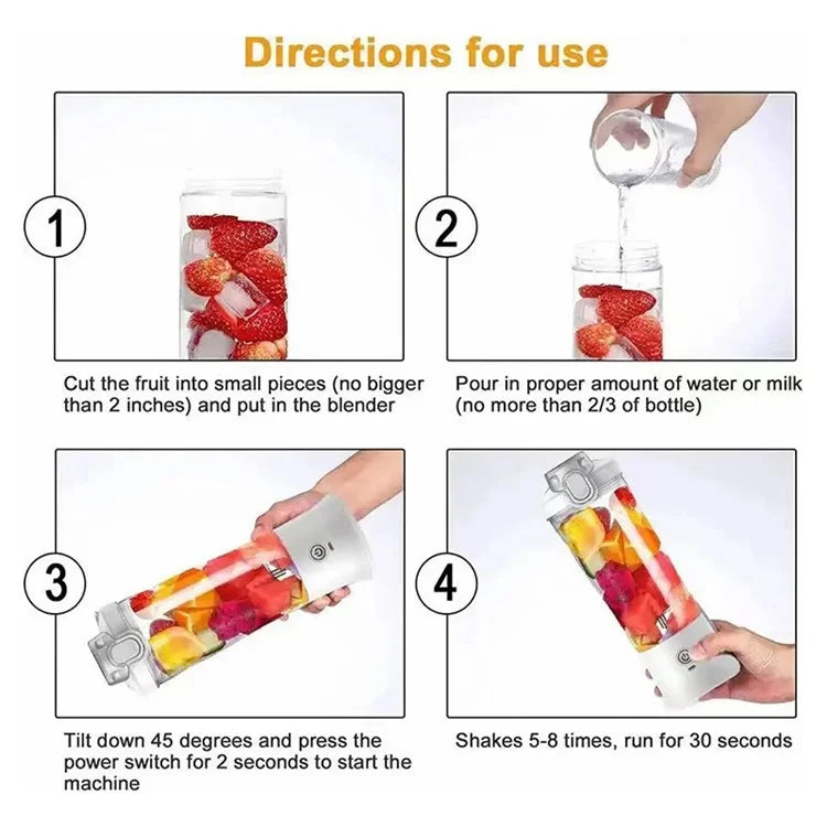 A9 Portable Blender Multi-functional Battery-Powered 600ml Mini Blender Juicer Cup (No FDA, BPA-Free)