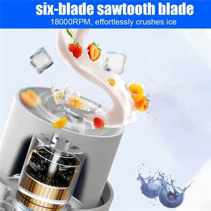 A10 AS Plastic Juice Blender USB Rechargeable Juicer Water Bottle Cup (BPA-Free, FDA Certified)