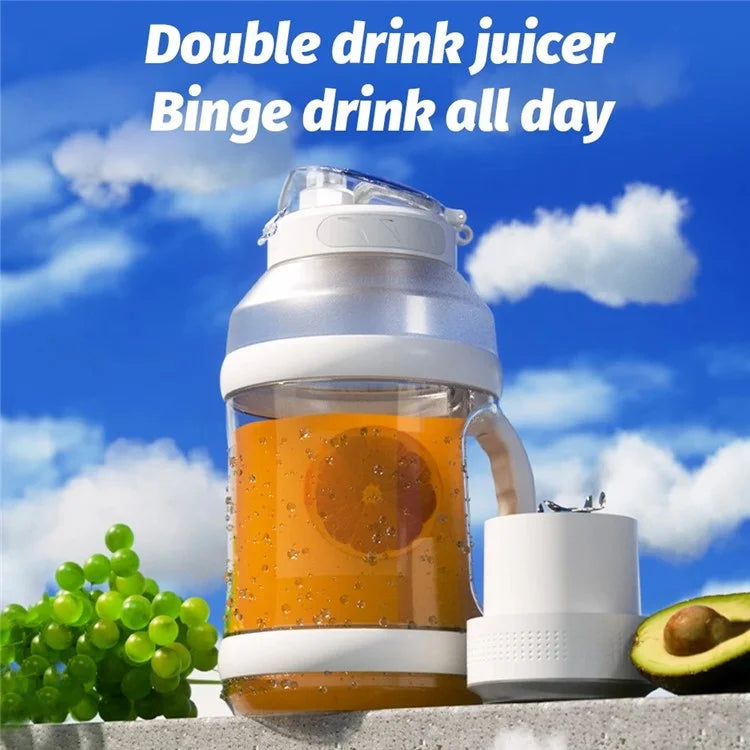 A10 AS Plastic Juice Blender USB Rechargeable Juicer Water Bottle Cup (BPA-Free, FDA Certified)