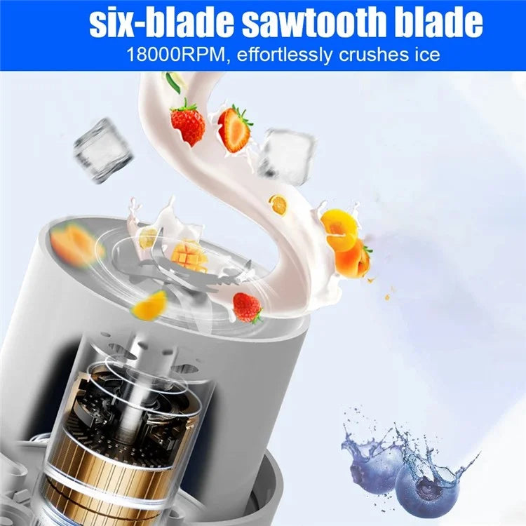 A10 AS Plastic Juice Blender USB Rechargeable Juicer Water Bottle Cup (BPA-Free, FDA Certified)