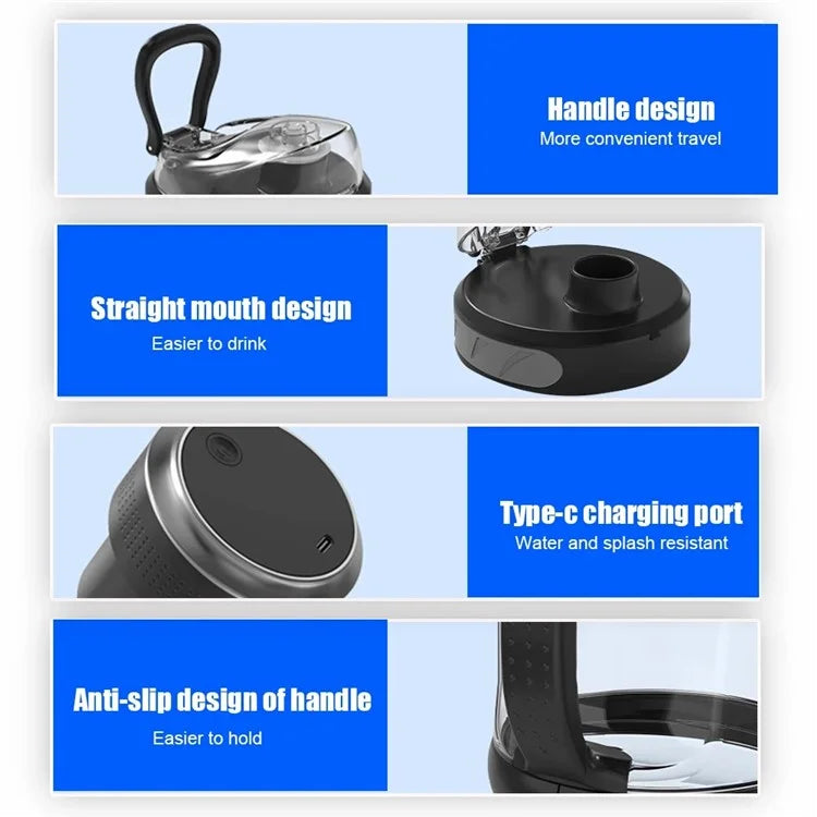 A10 AS Plastic Juice Blender USB Rechargeable Juicer Water Bottle Cup (BPA-Free, FDA Certified)