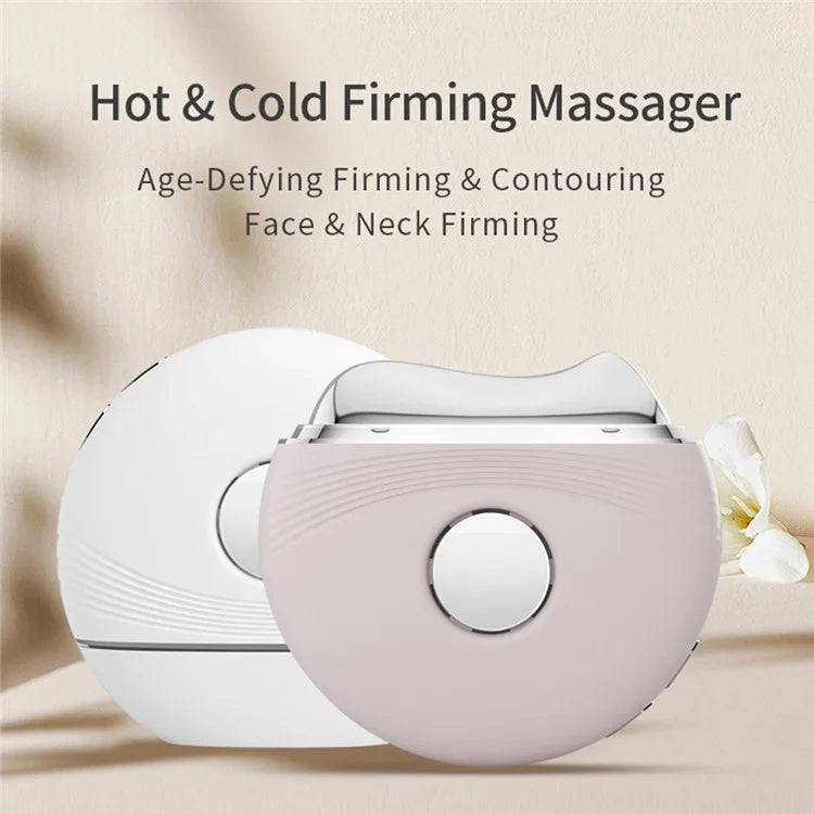 GS02 Hot Cold Microcurrent Face Neck Beauty Instrument Vibration Massage LED Red Blue Light Scraping Device - White