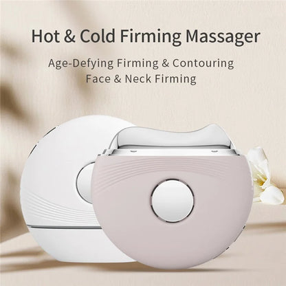 GS02 Hot Cold Microcurrent Face Neck Beauty Instrument Vibration Massage LED Red Blue Light Scraping Device - White