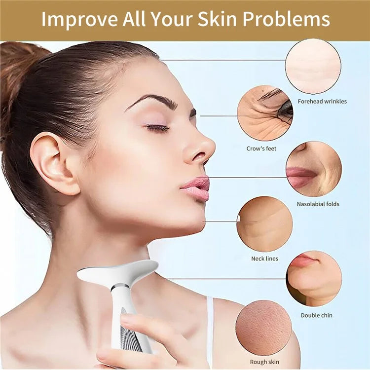 Neck Lifting Wrinkle Reducing Beauty Instrument Handheld Microcurrent Neck Massager