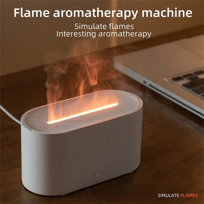 HY02 Flame Aroma Diffuser Mini Humidifier with Colorful Breathing Light