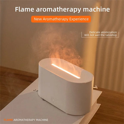 HY02 Flame Aroma Diffuser Mini Humidifier with Colorful Breathing Light