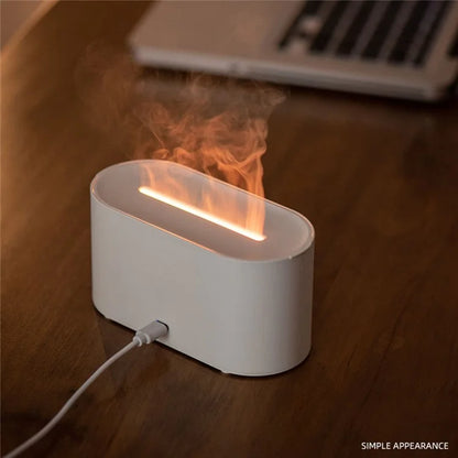 HY02 Flame Aroma Diffuser Mini Humidifier with Colorful Breathing Light
