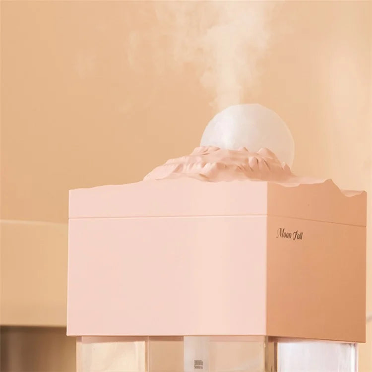 K-31 Moon Fallen Night Light USB Mist Diffuser Home Office Desktop Air Humidifier (CE RoHS FCC Certificated)