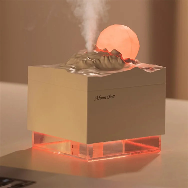 K-31 Moon Fallen Night Light USB Mist Diffuser Home Office Desktop Air Humidifier (CE RoHS FCC Certificated)