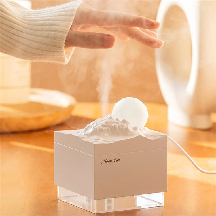 K-31 Moon Fallen Night Light USB Mist Diffuser Home Office Desktop Air Humidifier (CE RoHS FCC Certificated)