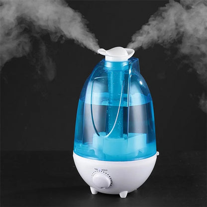 4L Dual Nozzle Home Air Humidifier with LED Light Aromatherapy Diffuser Mist Maker for Bedroom Office