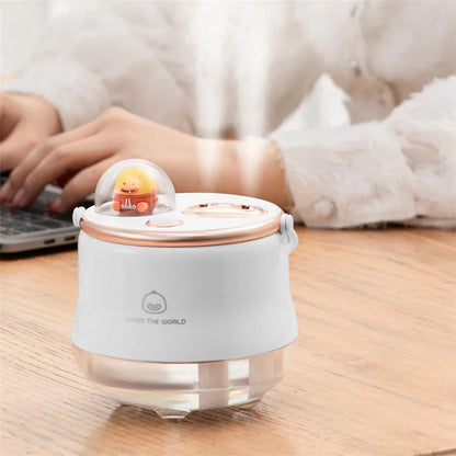 ICARER FAMILY Dual Spray Outlet Portable Humidifier Built-in 1200mAh Battery Desktop Mist Diffuser