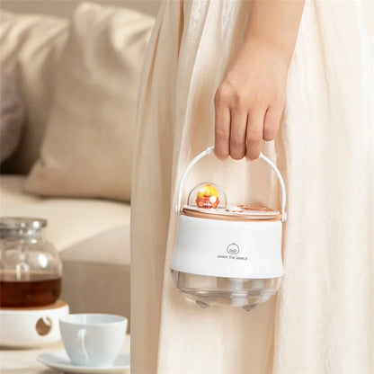 ICARER FAMILY Dual Spray Outlet Portable Humidifier Built-in 1200mAh Battery Desktop Mist Diffuser