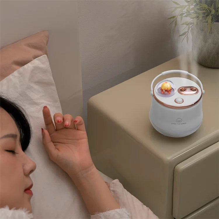 ICARER FAMILY Dual Spray Outlet Portable Humidifier Built-in 1200mAh Battery Desktop Mist Diffuser
