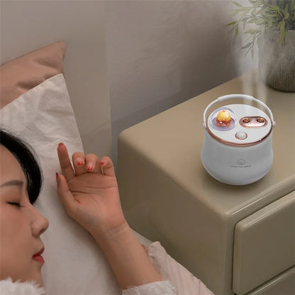 ICARER FAMILY Dual Spray Outlet Portable Humidifier Built-in 1200mAh Battery Desktop Mist Diffuser